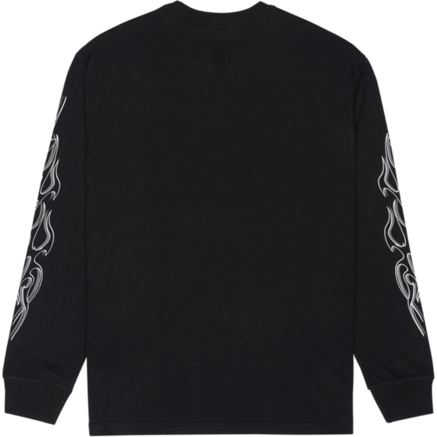 2026 DC Shoes Mens Side Flame Long Sleeve T-Shirt EDYZT04461 - Black